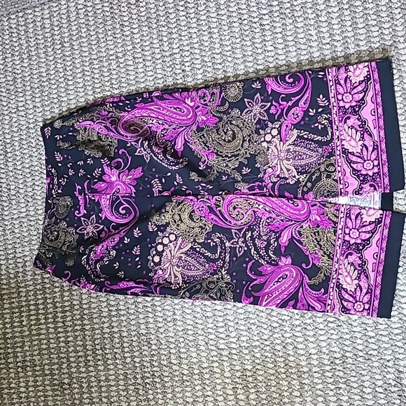 Briggs New York Purple and Black Paisley Skirt Size 10 Vtg Vintage - Picture 6 of 9